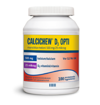 CALCICHEW D3 OPTI MANSIKKA-MELONI 500 mg/25 mikrog purutabl 100 kpl