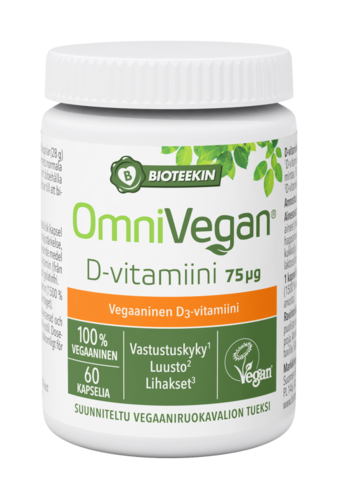 OmniVegan D-vitamiini 75 mikrog. 60 kaps