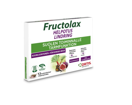 Fructolax Helpotus kuutio hedelmä ja kuitu 12 kpl