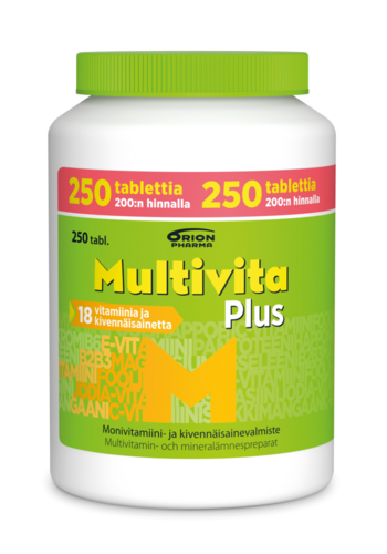 Multivita Plus monivitamiini kampanjapakkaus 250 tabl