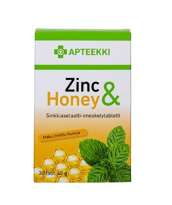 RESCUE APTEEKKI Zinc & Honey Mintunmakuinen 30 tabl