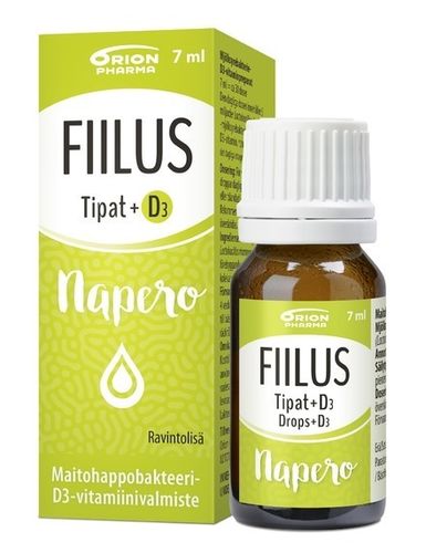 FIILUS napero +D3 tipat (noin. 30 annosta) 7 ml