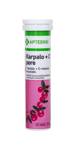 APTEEKKI Lady Karpalo + C pore 1500 mg karpalot. + 500 mg C-vitamiini 10 tabl