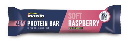 Maxim 50g 40% Soft Raspberry protein bar