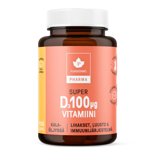 Puhdistamo Pharma Super D-vitamiini 100 mikrog 100 kaps