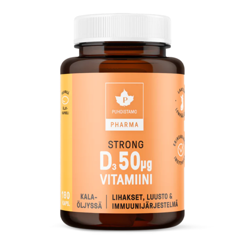 Puhdistamo Pharma Strong D-vitamiini 50 mikrog 180 kaps