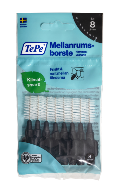 Bonus TePe hammasväliharja Original 1,5 mm musta 8 kpl