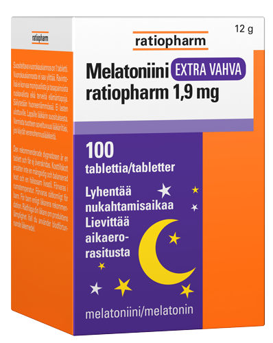 Melatoniini Extra Vahva Ratiopharm 1,9 mg 100 tabl