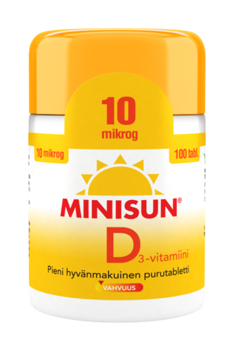 MINISUN D-vitamiini 10 mikrog 100 tabl