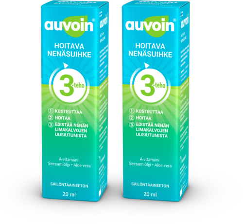 2 kpl Auvoin hoitava A-vitamiini nenäsuihke 20 ml Value Pack