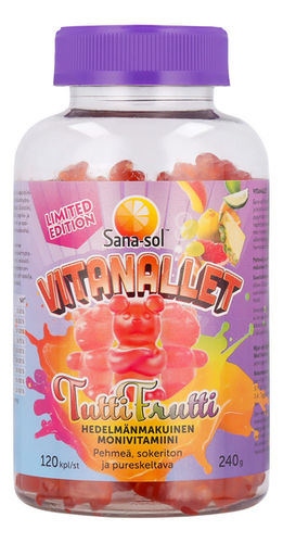 Sana-sol Vitanallet Tuttifrutti Monivitamiini Limited Edition 120 kpl