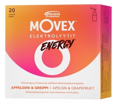 Movex elektrolyyttijuomajauhe Energy 20 annospussia