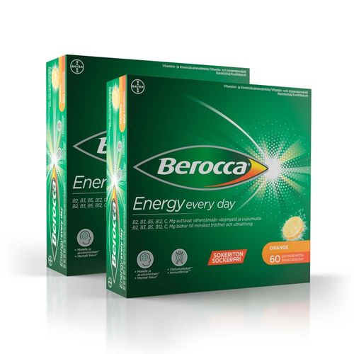 2 kpl Berocca Energy Orange Poretabletti 60 kpl Value Pack