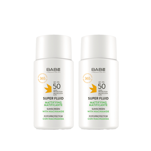 2 kpl BABE Super Fluid Mattifying Sunscreen SPF 50 50 ml Value Pack