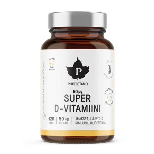 Puhdistamo Super D-vitamiini 50 mikrog 120 kaps