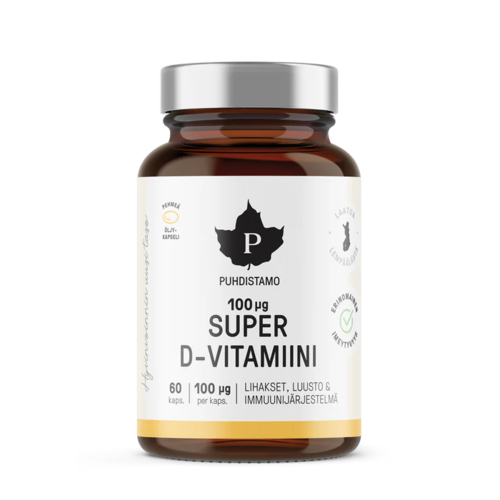 Puhdistamo Super D-vitamiini 100 mikrog 60 kaps