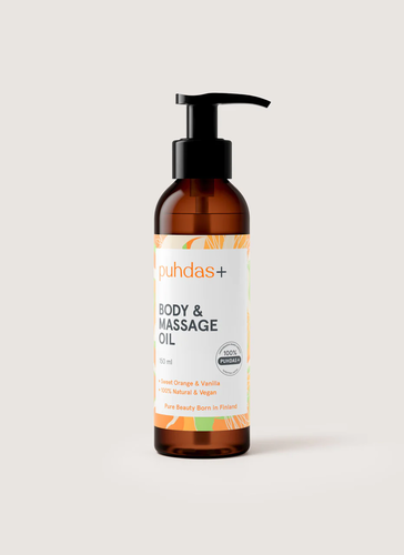 Puhdas+ Body & Massage Oil Sweet Orange & Vanilla 150ml