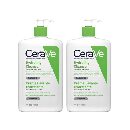 2 kpl CeraVe CeraVe Hydrating Cleanser, pumppu 1000 ml Value Pack