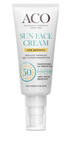 Aco Sun Face Cream Age Defence SPF50 hajusteeton 40 ml