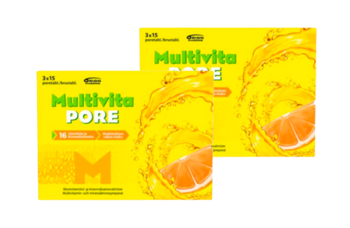 2 kpl Multivita Pore monivitamiini 45 poretabl Value Pack