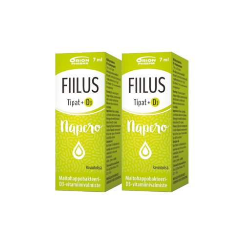 2 kpl FIILUS napero +D3 tipat (noin. 30 annosta) 7 ml Value Pack