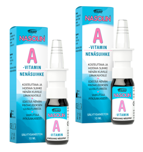 2 kpl Nasolin A-vitamin nenäsuihke 10 ml Value Pack