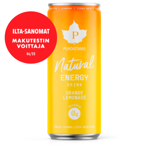 Bonus Puhdistamo Natural Energy Drink Orange Lemonade 330 ml